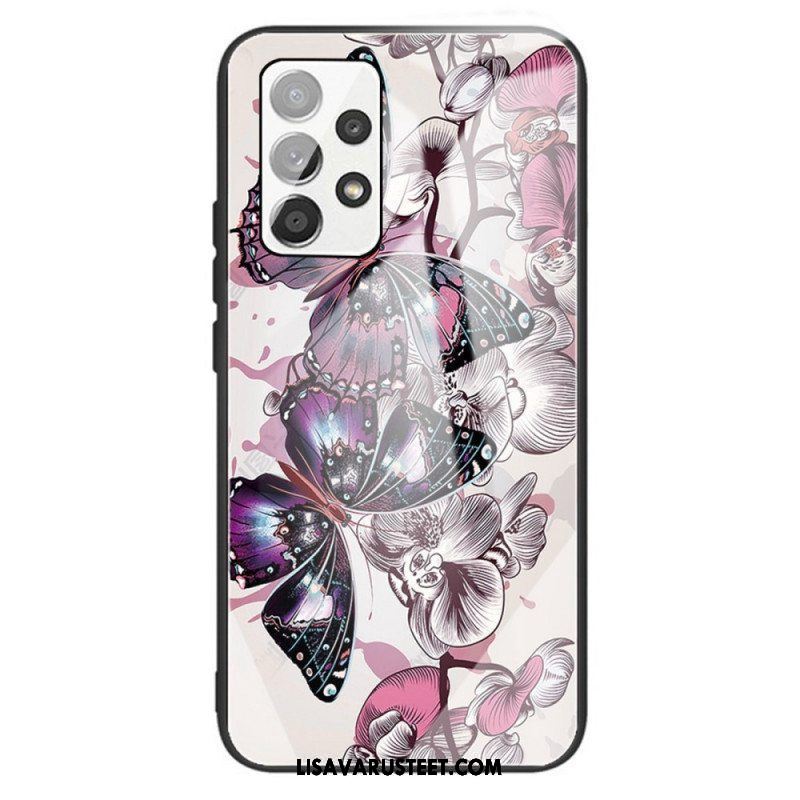 Case Samsung Galaxy A13 Butterflies Variation Karkaistu Lasi