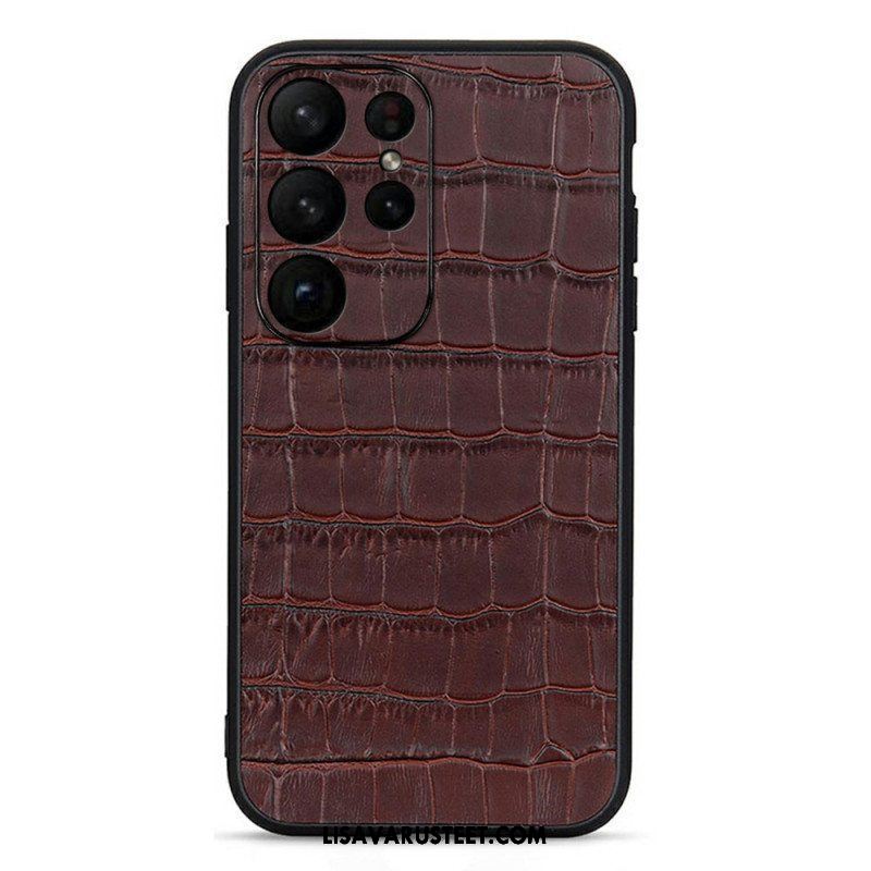 Case Samsung Galaxy S23 Ultra 5G Aitoa Krokotiilityylistä Nahkaa