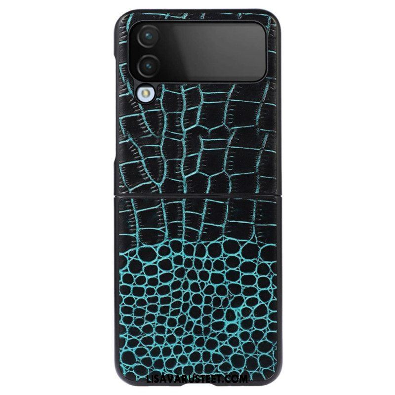 Case Samsung Galaxy Z Flip 4 Kotelot Flip Aito Crocodile Effect -nahka