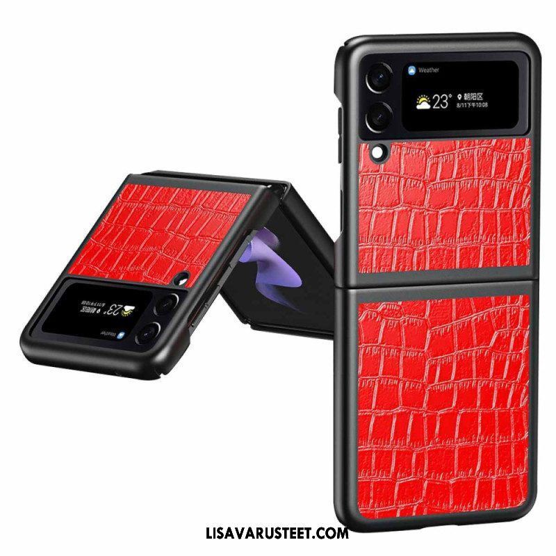 Case Samsung Galaxy Z Flip 4 Kotelot Flip Krokotiilin Ihotyyli