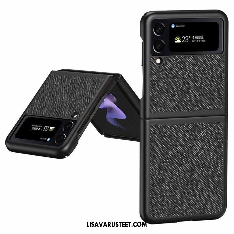 Case Samsung Galaxy Z Flip 4 Kotelot Flip Teksturoitu Nahkatyyli