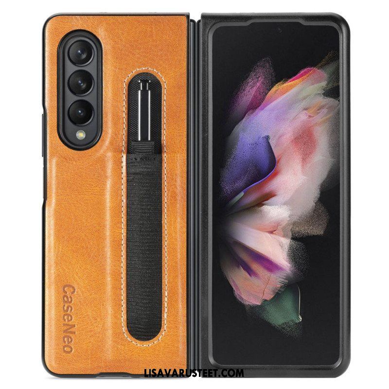 Case Samsung Galaxy Z Fold 3 5G Style Nahkainen Kynäteline Caseneo