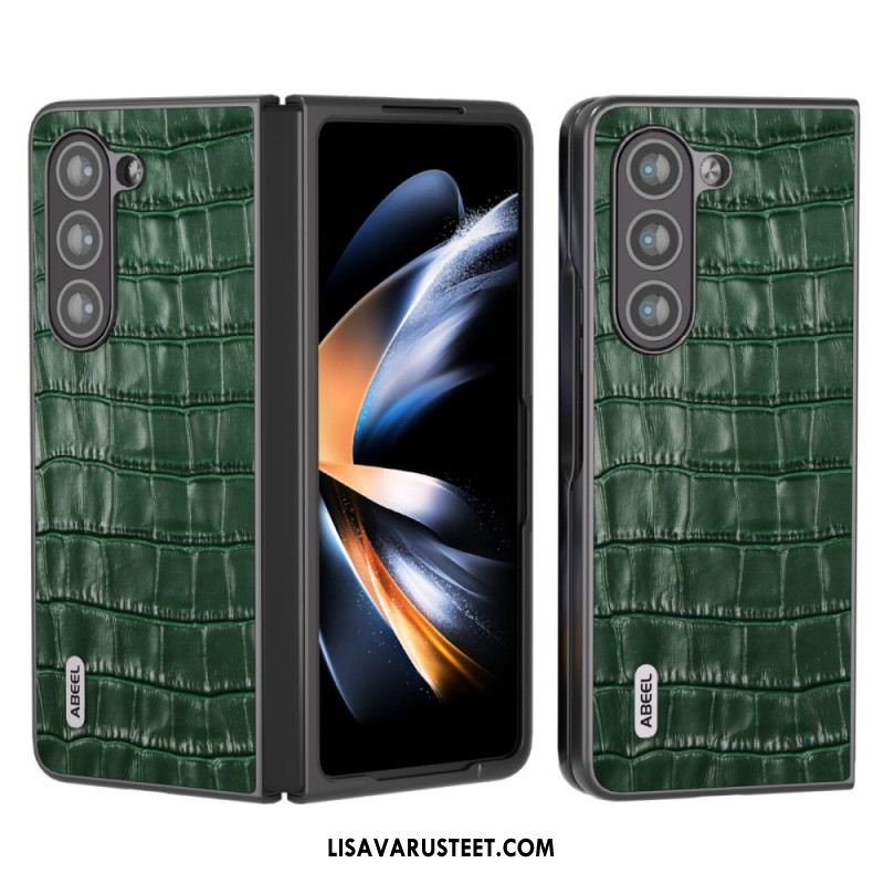 Case Samsung Galaxy Z Fold 5 Puhelinkuoret Aitoa Nahkaa Krokotiilimuotoilu