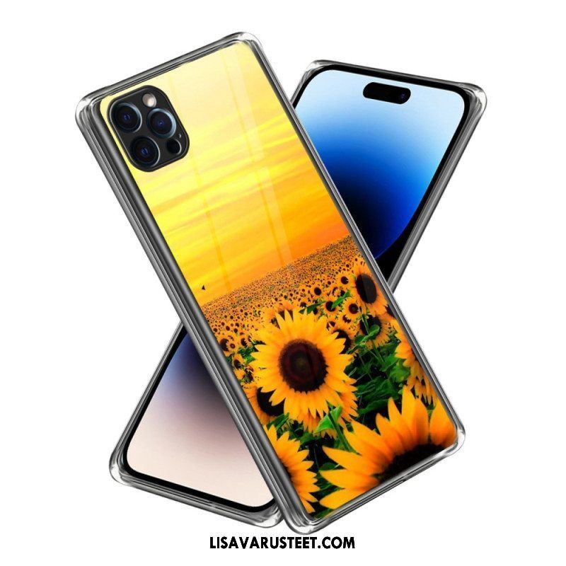 Case iPhone 14 Pro Max Voimakkaat Auringonkukat