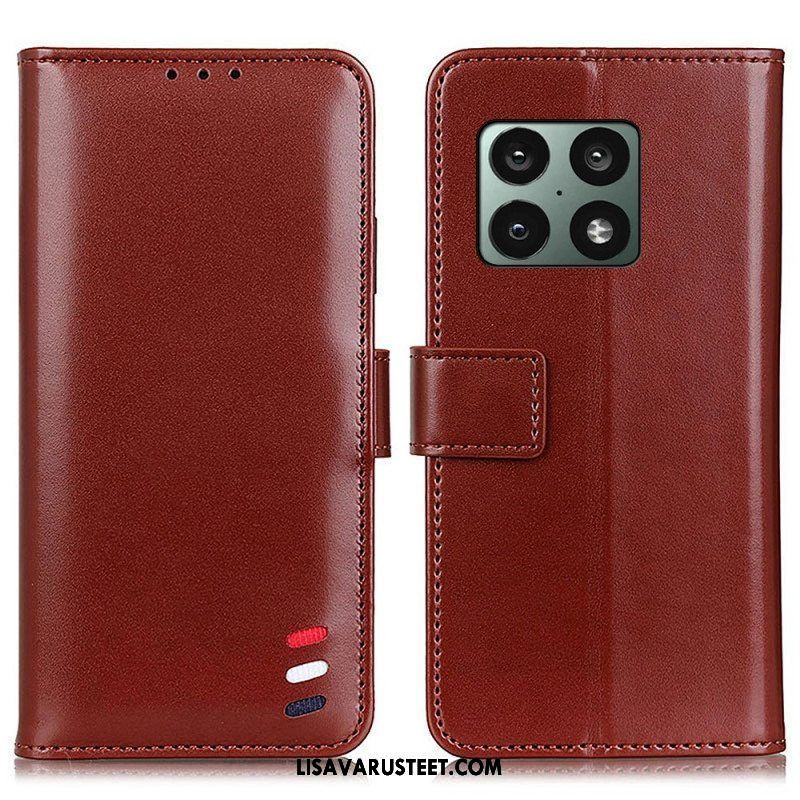 Flip Case OnePlus 10 Pro 5G Kolmivärinen Nahkaefekti