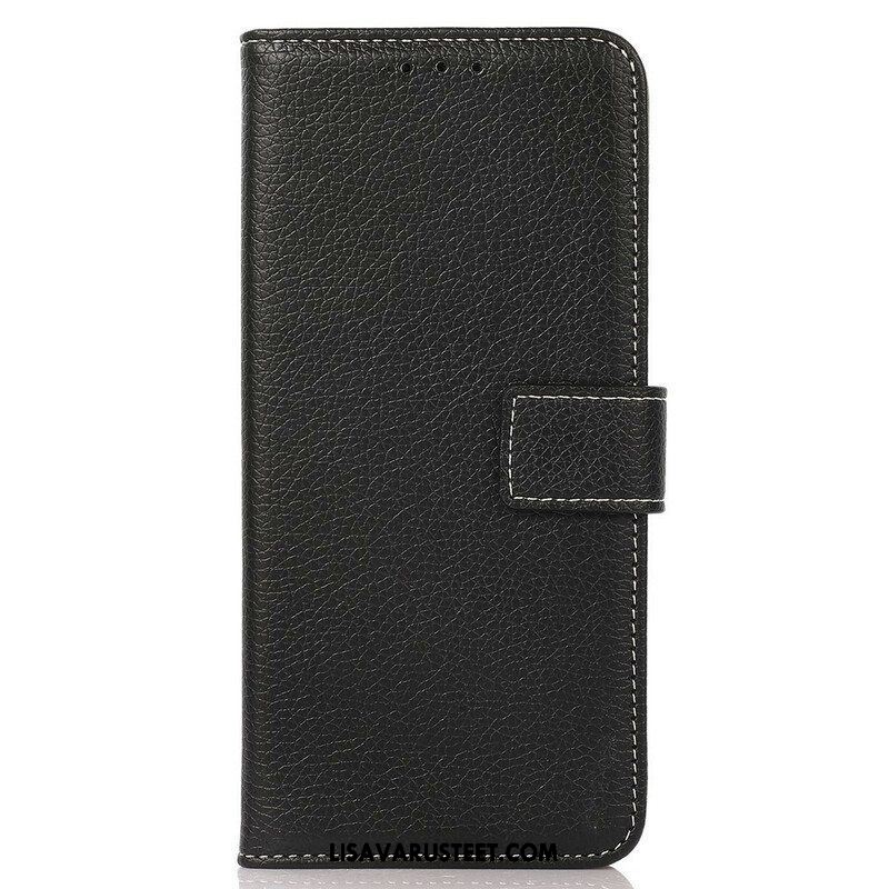 Flip Case OnePlus Nord 2 5G Litsi Nahka Ompeleella