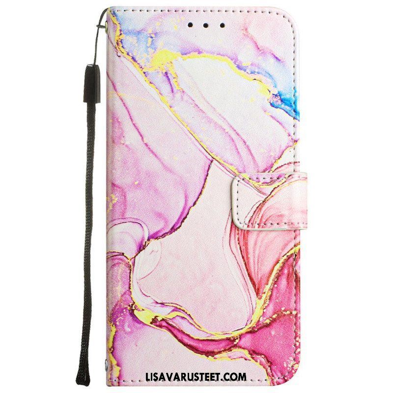 Flip Case Oppo A54 5G / A74 5G Marmori Kaulanauhalla