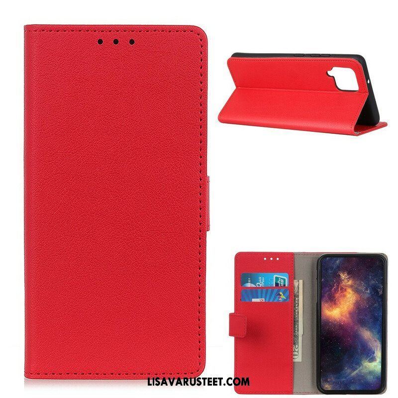 Flip Case Samsung Galaxy M12 / A12 Klassinen Nahkaefekti