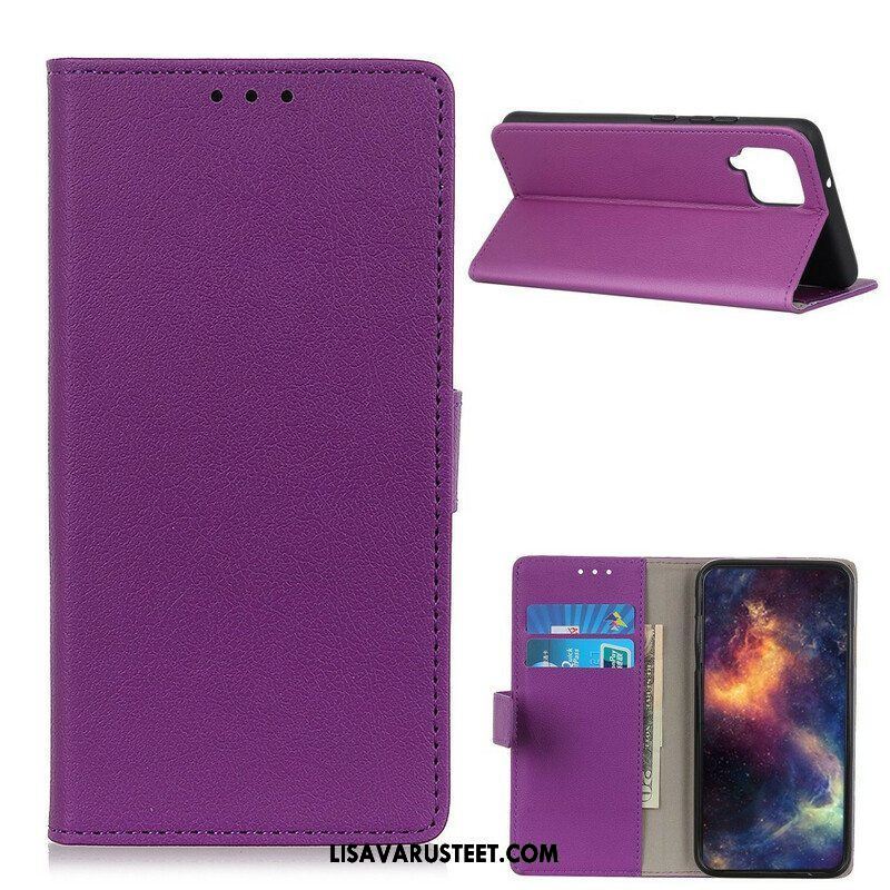 Flip Case Samsung Galaxy M12 / A12 Klassinen Nahkaefekti