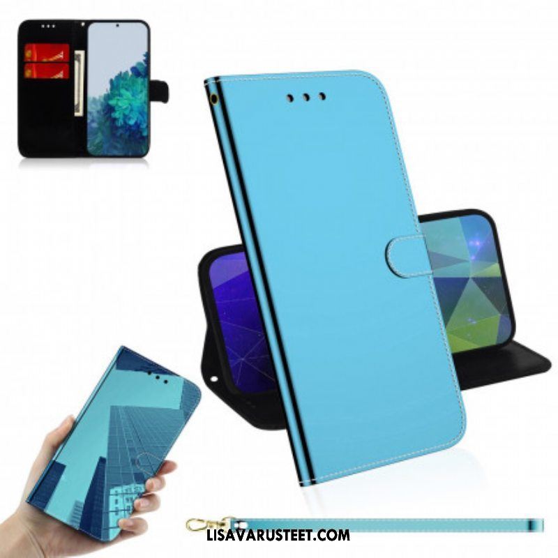 Flip Case Samsung Galaxy S21 Plus 5G Keinonahkainen Peilin Kansi