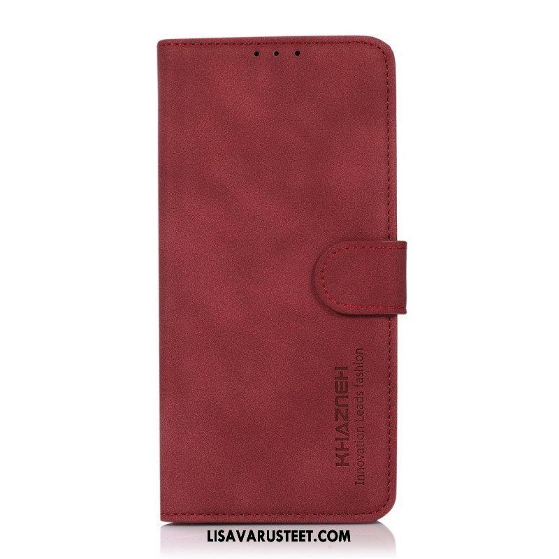 Flip Case Samsung Galaxy S22 Ultra 5G Khazneh Texture Leather Effect