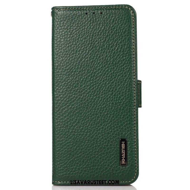 Flip Case Xiaomi Redmi Note 12 Pro Litsi Nahka Khazneh Rfid