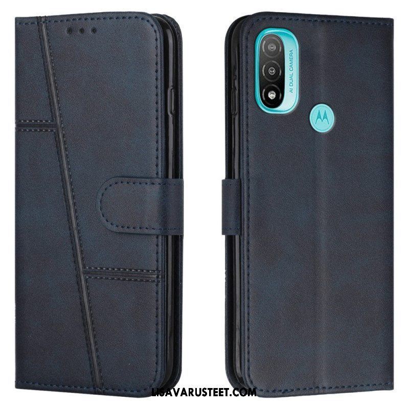 Kotelot Moto E40 / E30 / E20 Suojaketju Kuori Strappy Geo Leather Effect