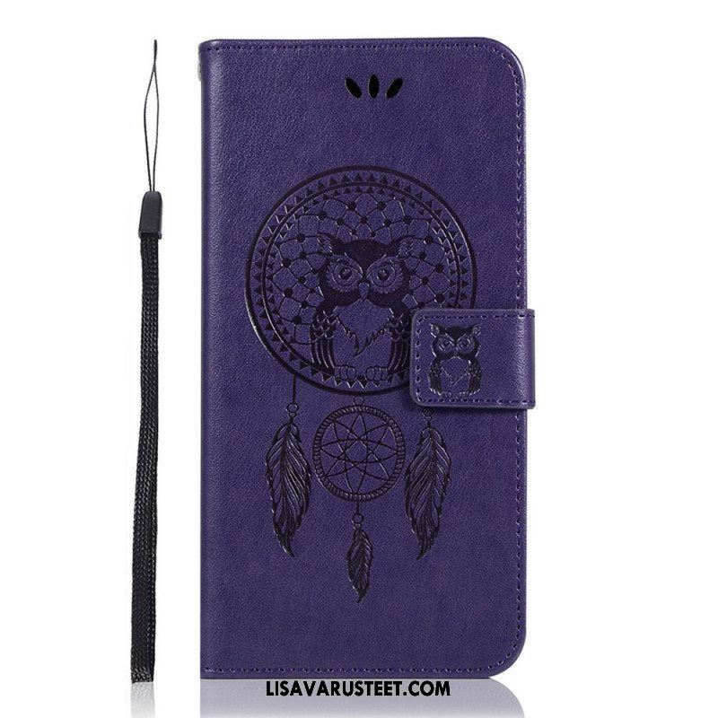 Kotelot Samsung Galaxy S22 Plus 5G Nahkaefekti Dreamcatcher Owl