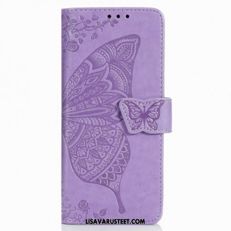 Kotelot Samsung Galaxy Z Fold 3 5G Butterfly Design Kaulanauhalla