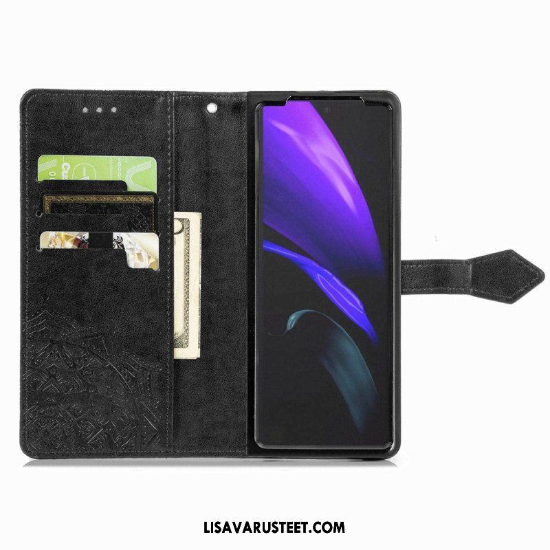 Kotelot Samsung Galaxy Z Fold 4 Suojaketju Kuori Keskiaikainen Strappy Mandala