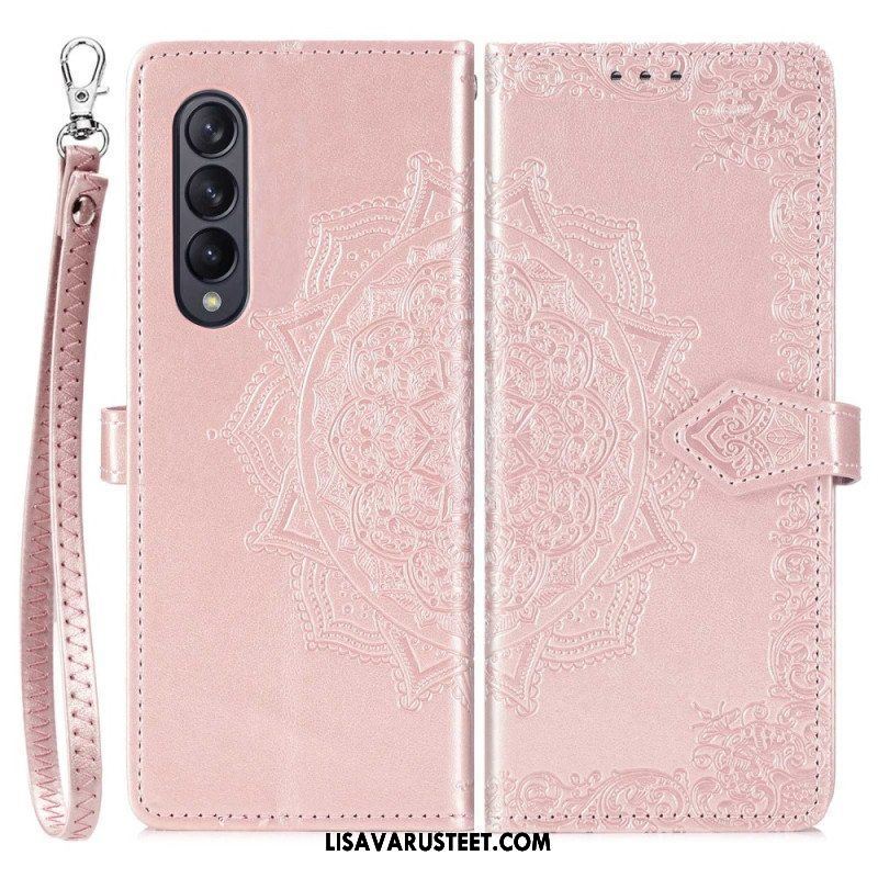 Kotelot Samsung Galaxy Z Fold 4 Suojaketju Kuori Keskiaikainen Strappy Mandala