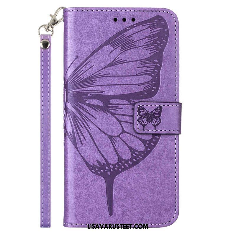 Kotelot Xiaomi 13 Lite Butterfly Design Kaulanauhalla