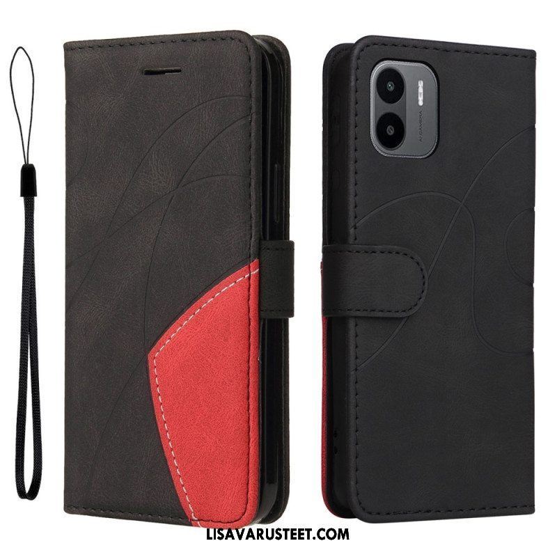 Kotelot Xiaomi Redmi A1 Kaksisävyinen Signature Faux Leather