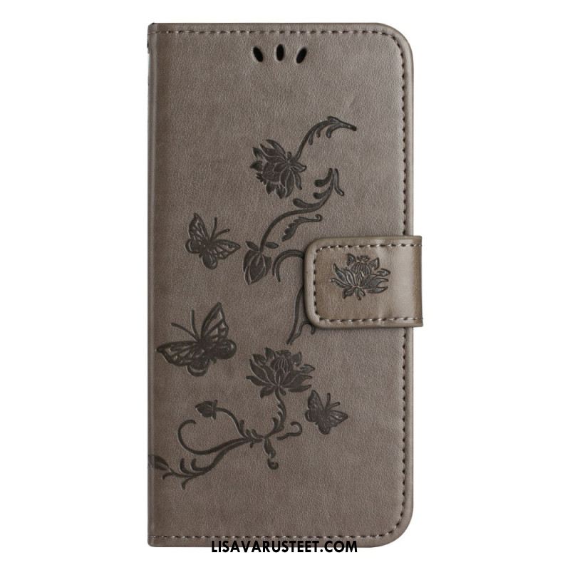 Kotelot Xiaomi Redmi Note 13 5g Strap Flowers Suojakuori