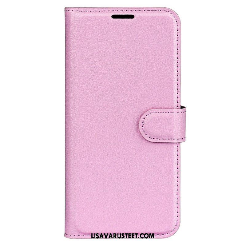 Kotelot iPhone 15 Pro Max Classic Litchi Faux Leather