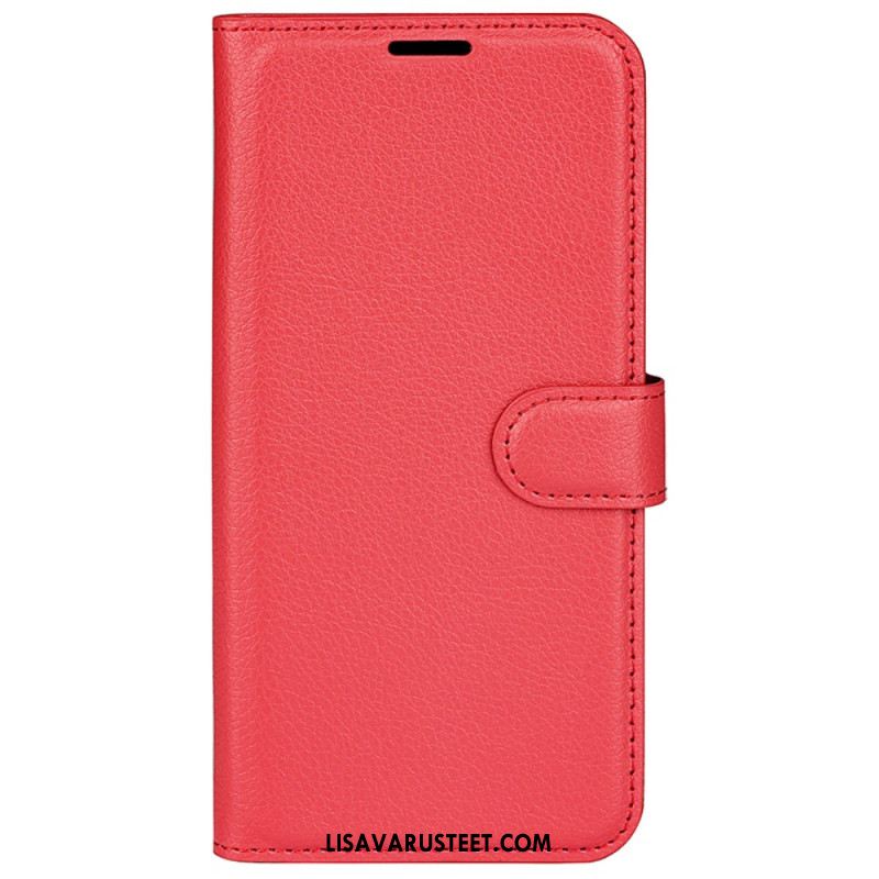 Kotelot iPhone 16 Pro Classic Litchi Faux Leather Suojakuori