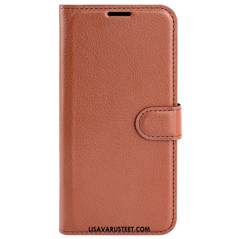 Kotelot iPhone 16 Pro Classic Litchi Faux Leather Suojakuori