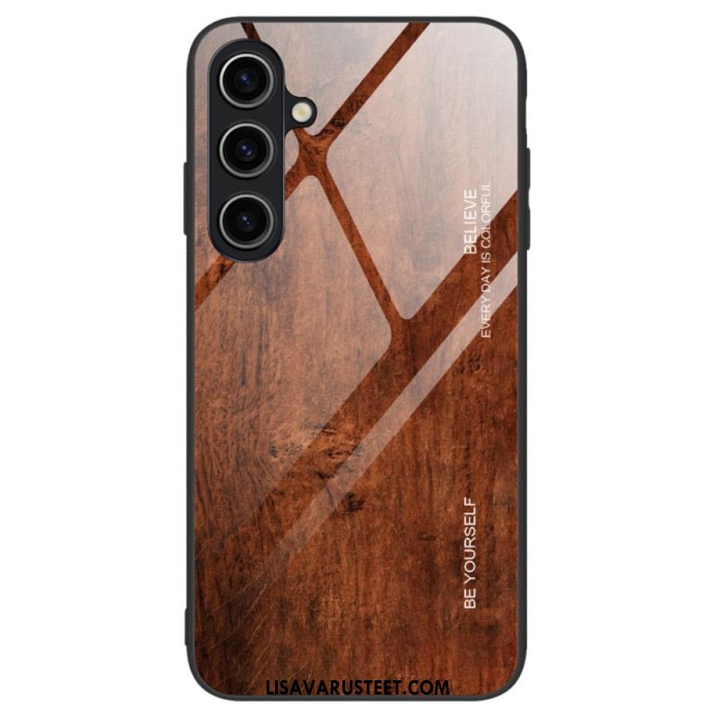 Kuori Samsung Galaxy A15 5g Tempered Glass Wood Design Suojakuori