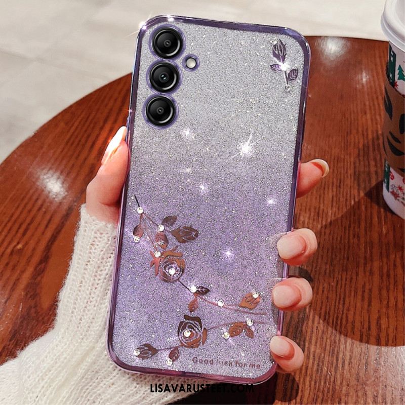 Kuori Samsung Galaxy S24 Plus 5g Glitteriä Ja Kukkia Kadem