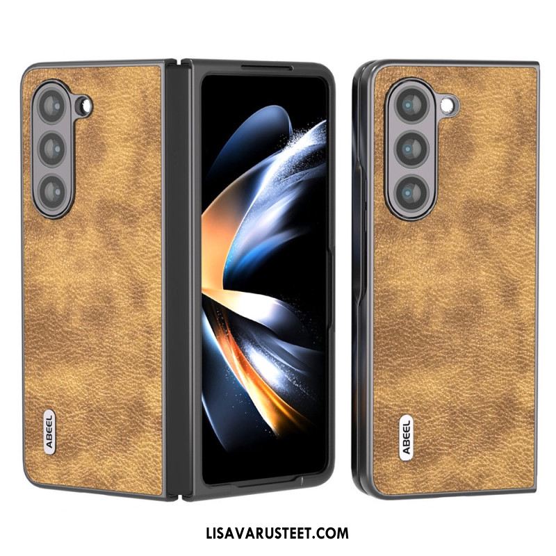 Kuori Samsung Galaxy Z Fold 5 Litsi Keinonahkaa Abeel Suojakuori