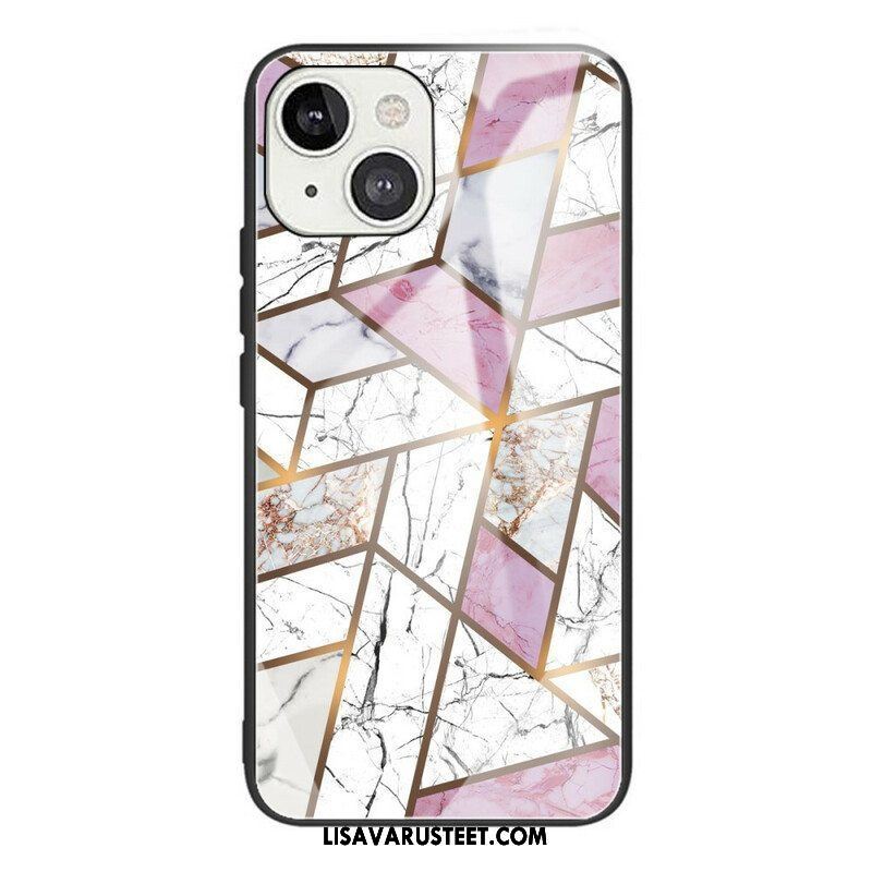 Kuori iPhone 13 Mini Geometria Marmori Karkaistu Lasi