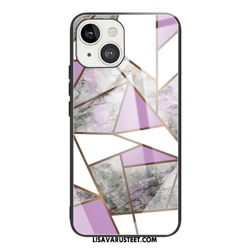 Kuori iPhone 13 Mini Geometria Marmori Karkaistu Lasi