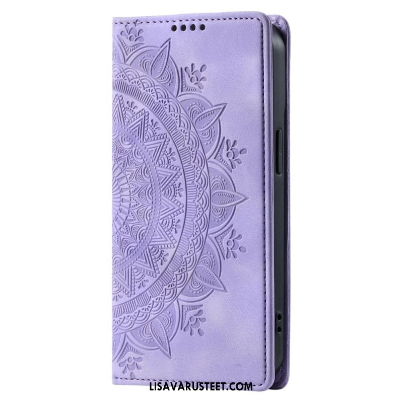 Nahkakotelo Samsung Galaxy A16 5g Suede Effect Mandala Pattern Suojakuori