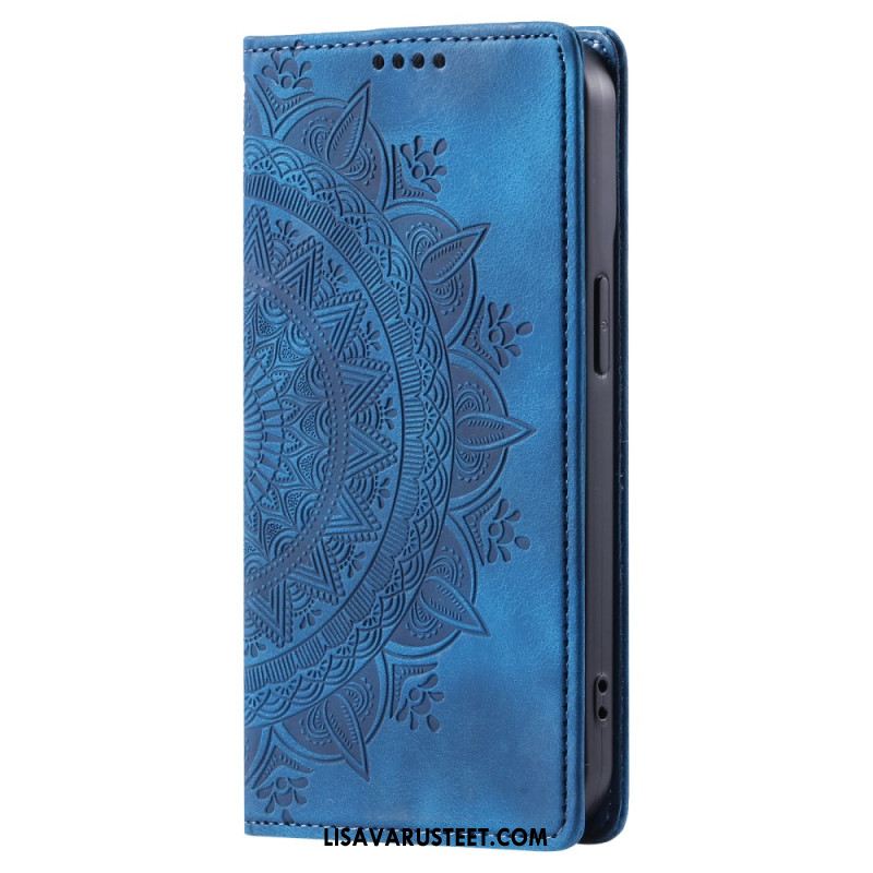 Nahkakotelo Samsung Galaxy A16 5g Suede Effect Mandala Pattern Suojakuori