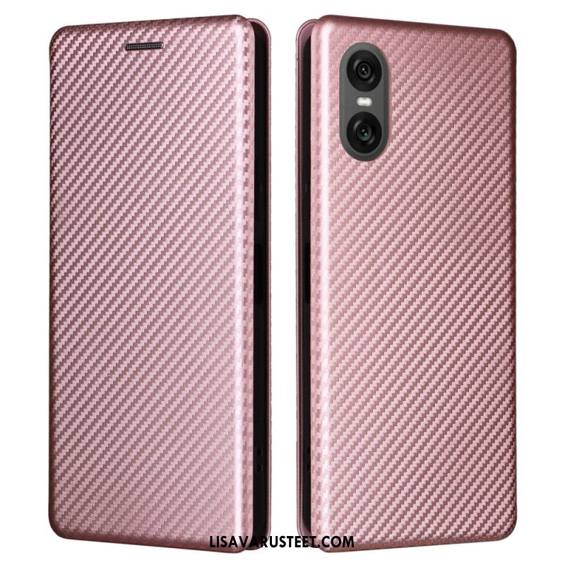 Nahkakotelo Sony Xperia 10 Vi Hiilikuitu