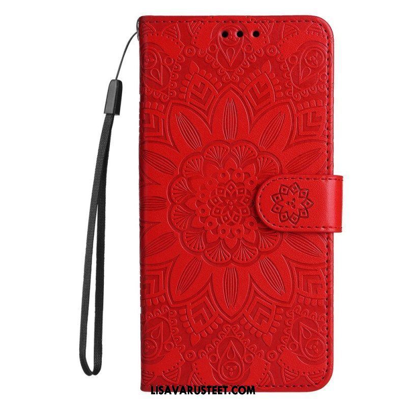 Nahkakotelo Xiaomi Redmi Note 12 Pro Plus Suojaketju Kuori Mandala-koriste Hihnalla