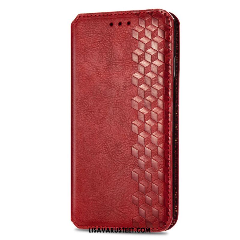 Nahkakotelo Xiaomi Redmi Note 13 5g Vintage Leather Effect -timantit Suojakuori