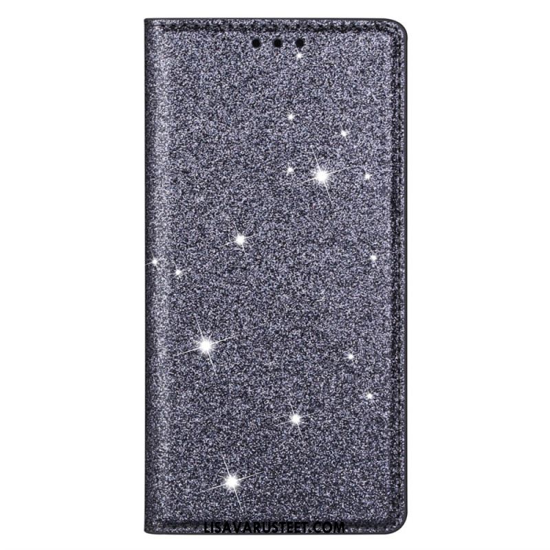 Nahkakotelo iPhone 16 Pro Glitteriä