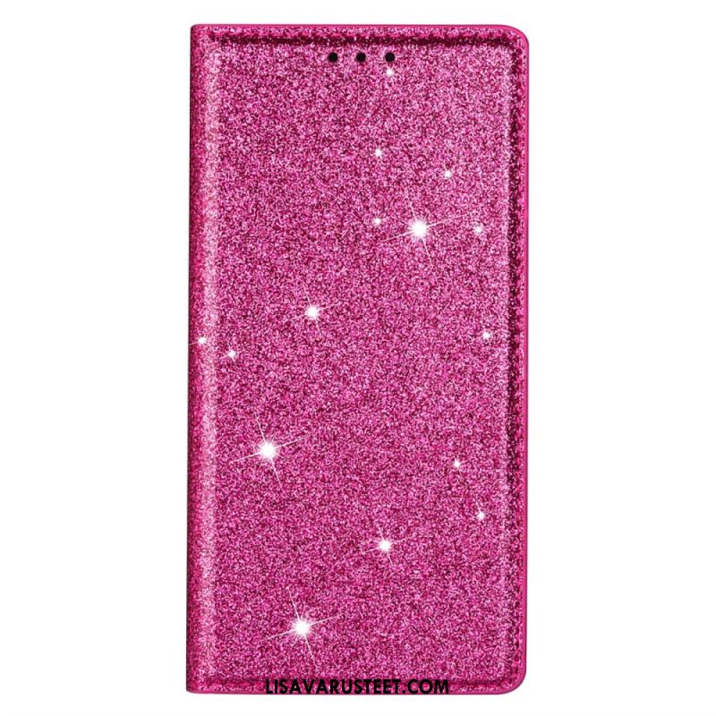 Nahkakotelo iPhone 16 Pro Glitteriä