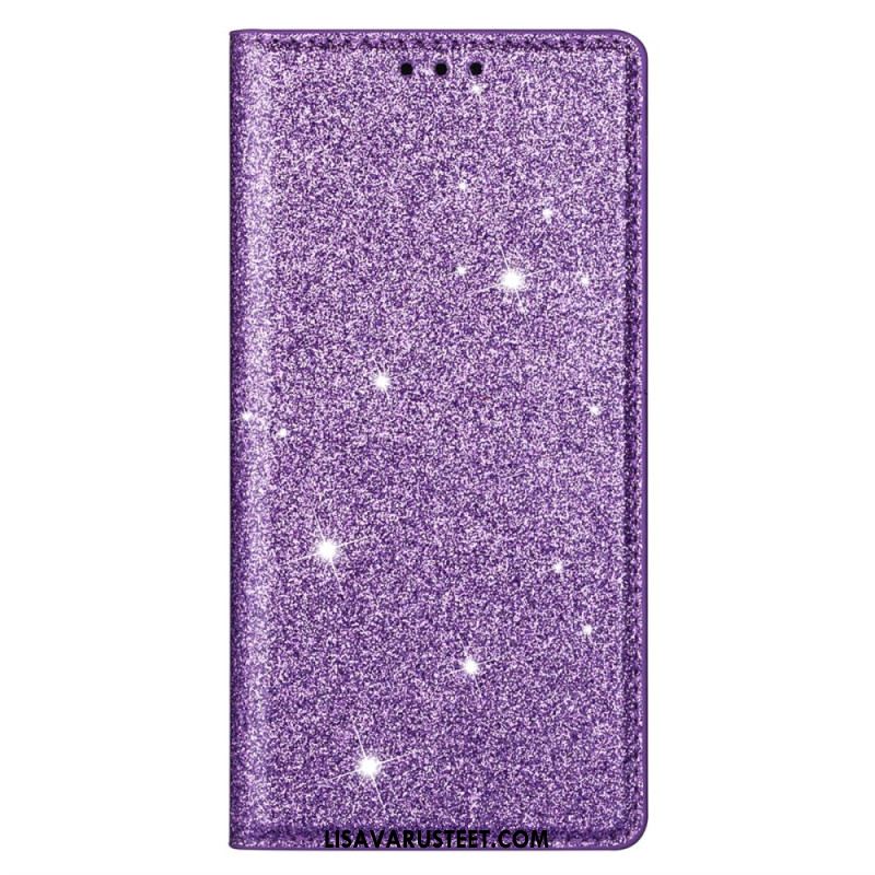 Nahkakotelo iPhone 16 Pro Glitteriä