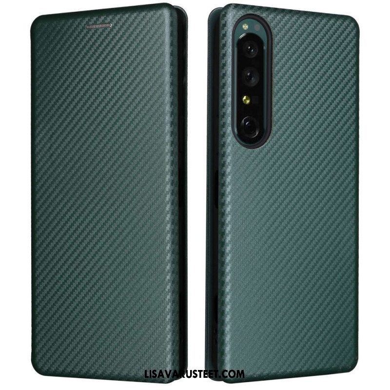 Puhelinkuoret Sony Xperia 1 IV Kotelot Flip Hiilikuiturakenne