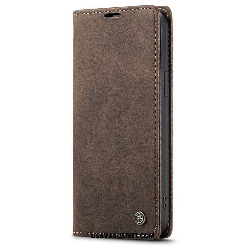 Puhelinkuoret iPhone 15 Kotelot Flip Vintage Faux Leather Caseme