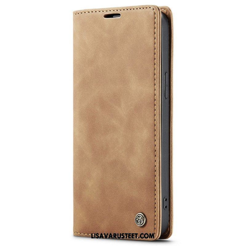 Puhelinkuoret iPhone 15 Kotelot Flip Vintage Faux Leather Caseme