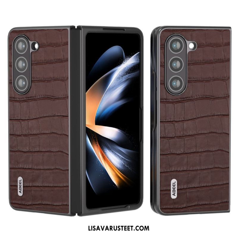 Case Samsung Galaxy Z Fold 5 Puhelinkuoret Aitoa Nahkaa Krokotiilimuotoilu