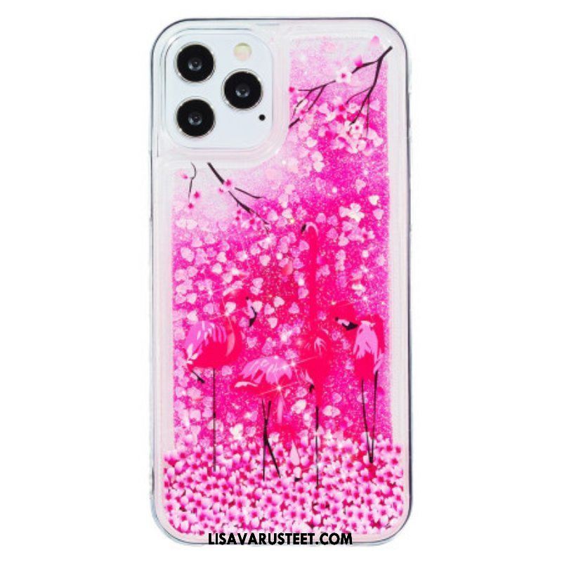 Case iPhone 15 Pro Max Flamingo Glitter