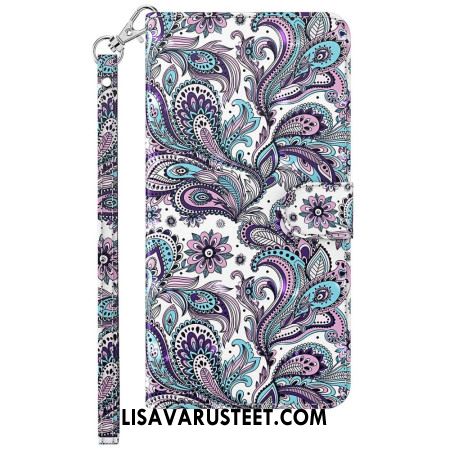 Kotelot Samsung Galaxy S24 5g Paisley-kuvio Hihnalla