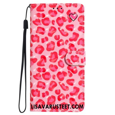 Kuoret Oppo A98 5g 3d Pink Leopard Hihnalla