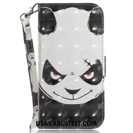 Kuoret iPhone 16 Vihainen Panda Hihnalla