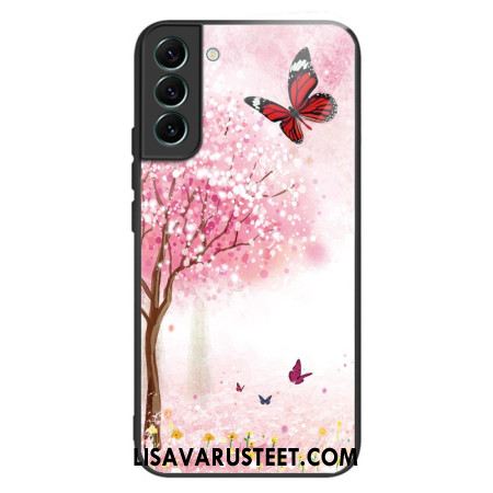 Kuori Samsung Galaxy S24 5g Tempered Glass Cherry Blossoms