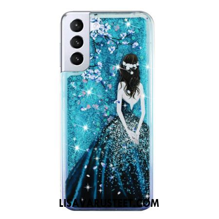 Kuori Samsung Galaxy S24 Plus 5g Blue Girl Glitter Liquid